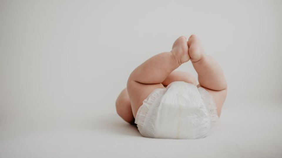 Baby lying in diaper