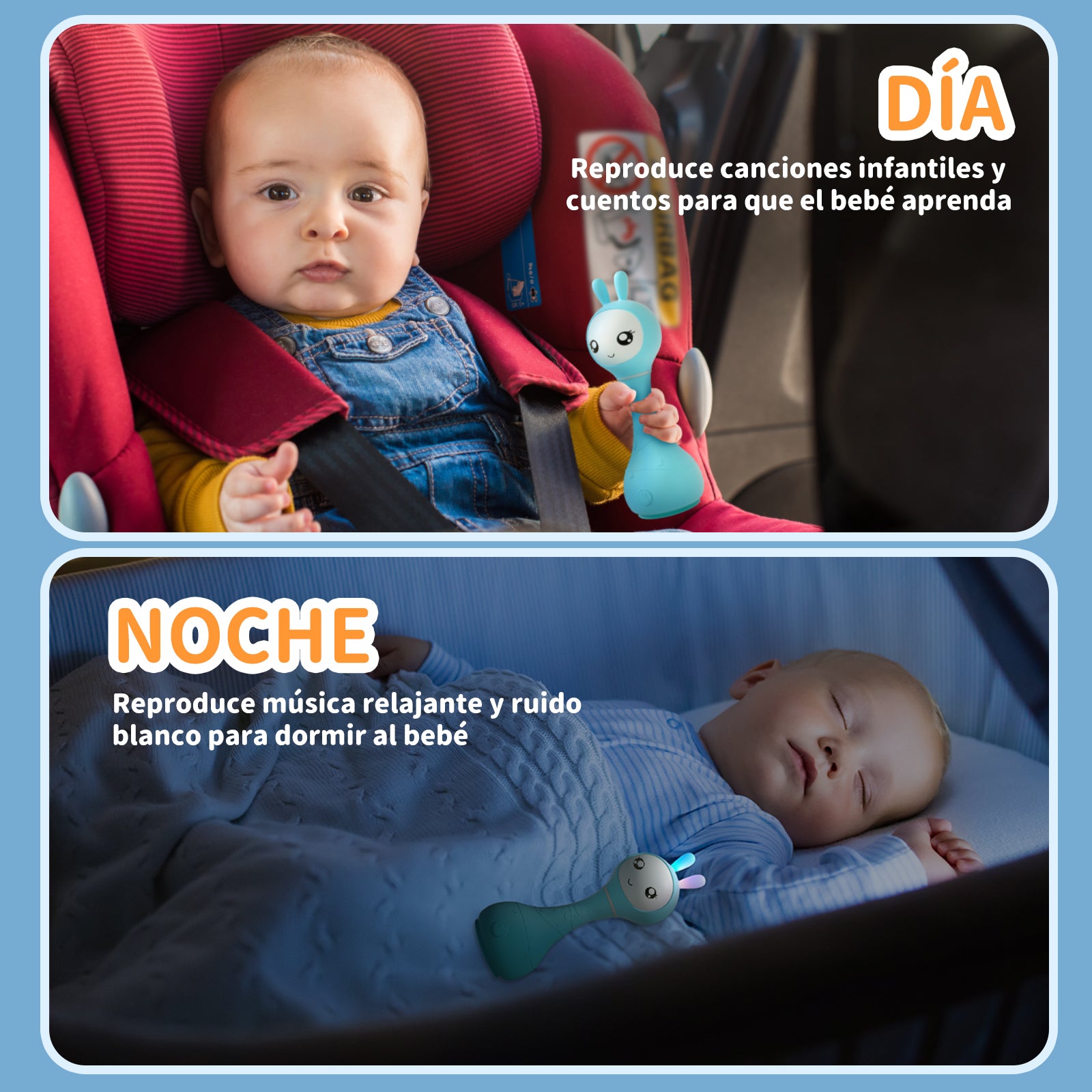 alilo Sonajero Musical para Bebés 0-12 Meses, Juguete con Luz, 66 Sonidos, 15 Canciones, 13 Cuentos, 5 Canciones de Cuna, Ruido Blanco, Reconocimiento de Colores