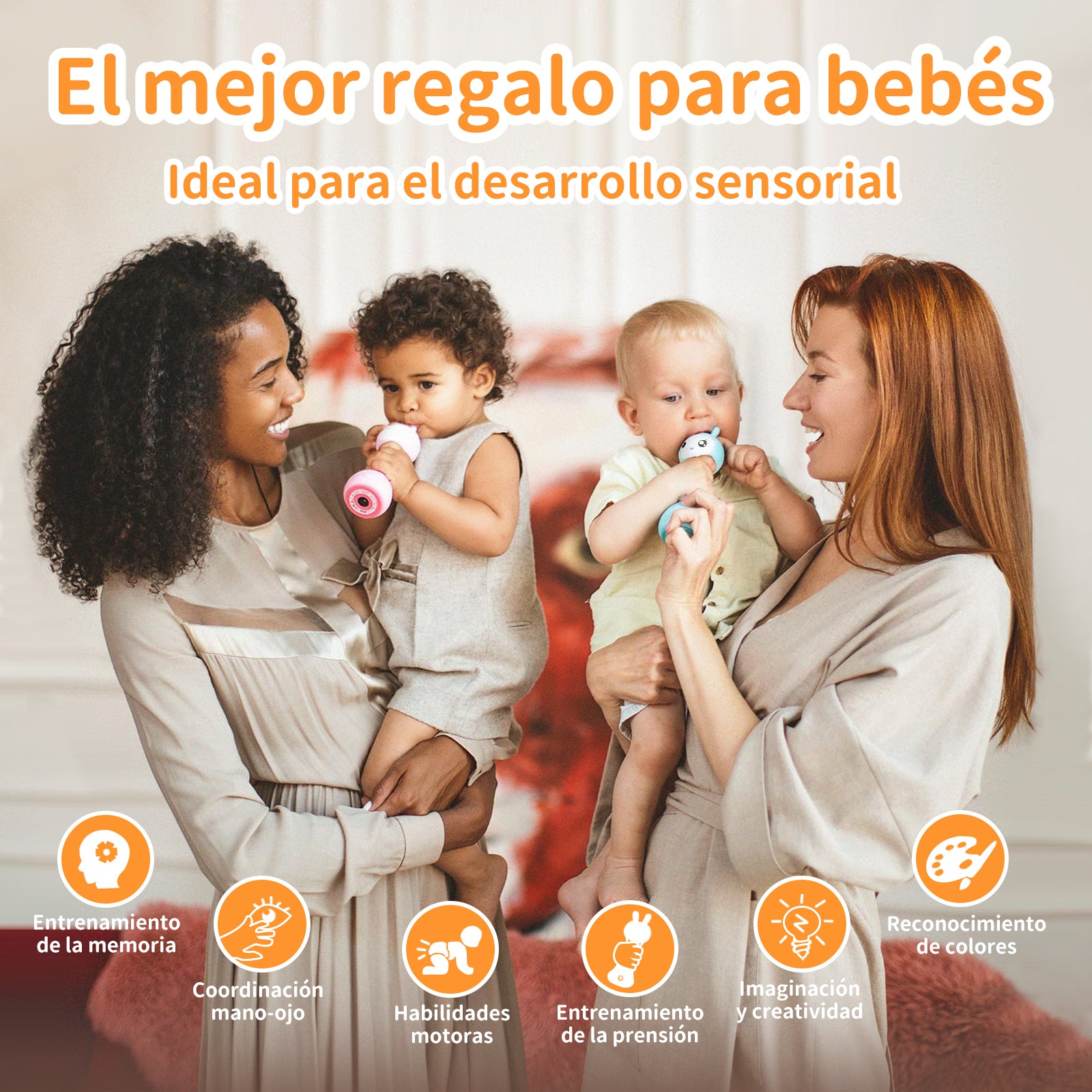 alilo Sonajero Musical para Bebés 0-12 Meses, Juguete con Luz, 66 Sonidos, 15 Canciones, 13 Cuentos, 5 Canciones de Cuna, Ruido Blanco, Reconocimiento de Colores